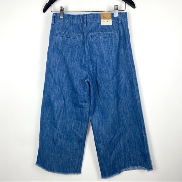 Rachel Rachel Roy Denim Cropped Wide Leg High Rise Cotton Blue pants - Picture 2 of 9